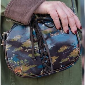 Patricia Nash Chania Crossbody Bag Montana Prairie Skys Print Leather